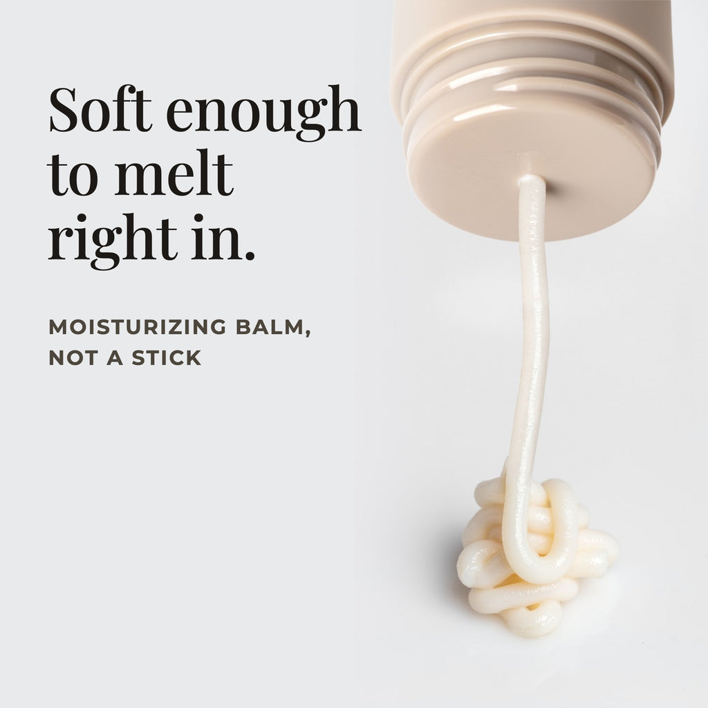 Roon Coastal Citron balm dispensing from its twist-up tube — a moisturizing balm, not a stick