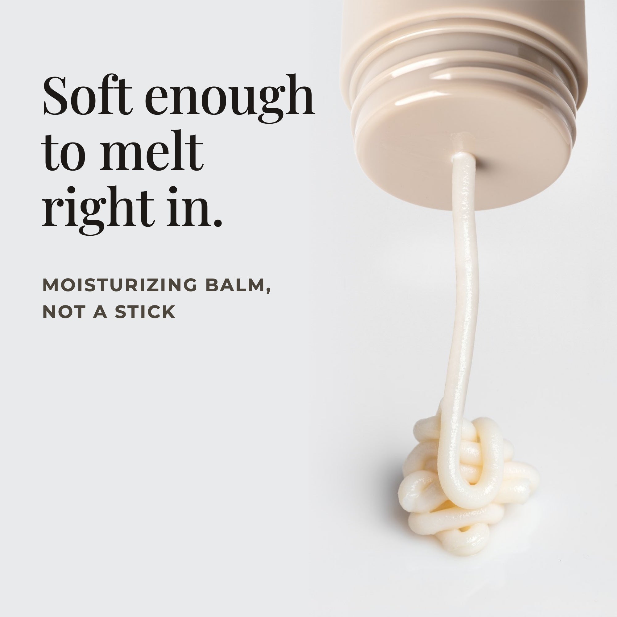 Roon Coastal Citron balm dispensing from its twist-up tube — a moisturizing balm, not a stick