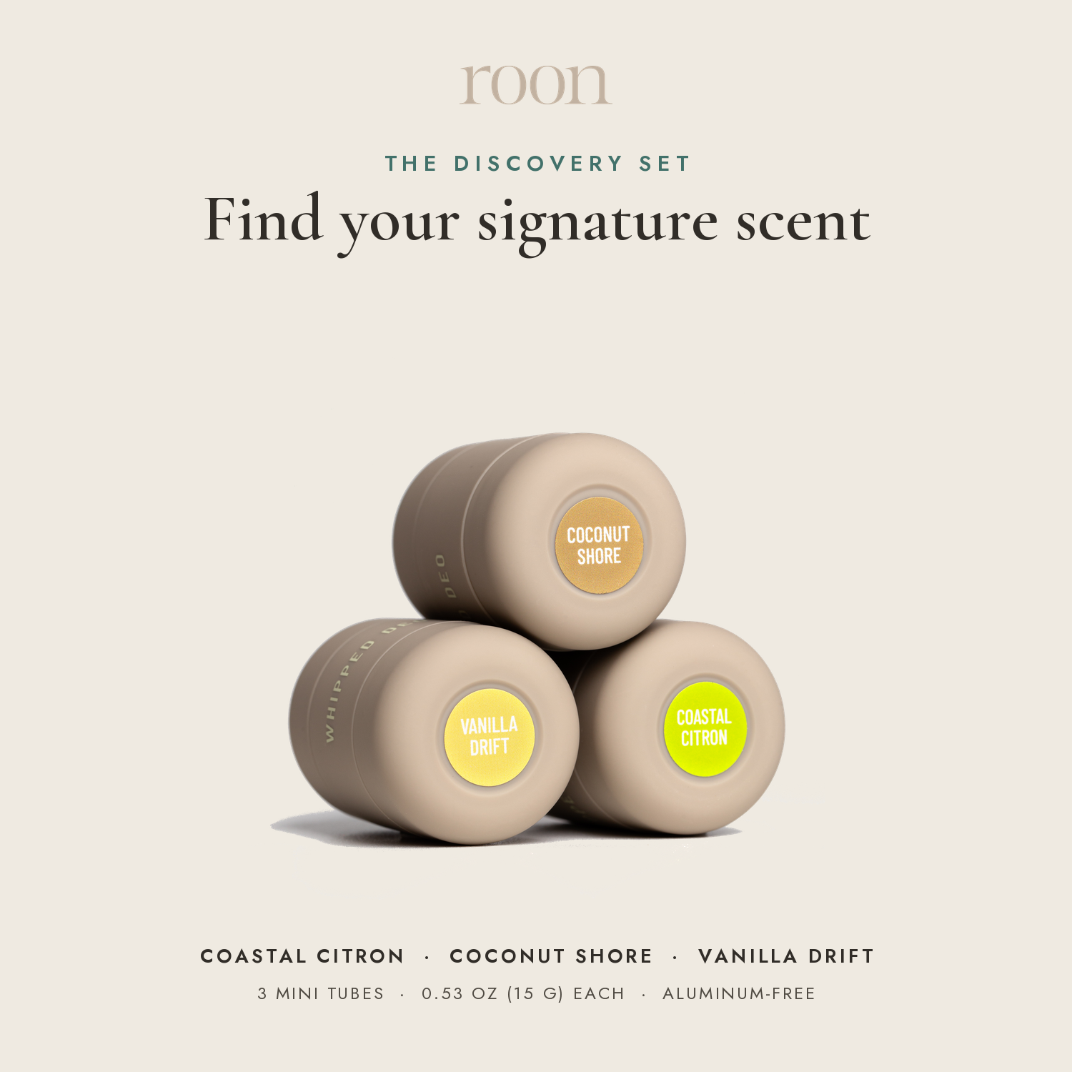 Roon Discovery Set — three signature scents