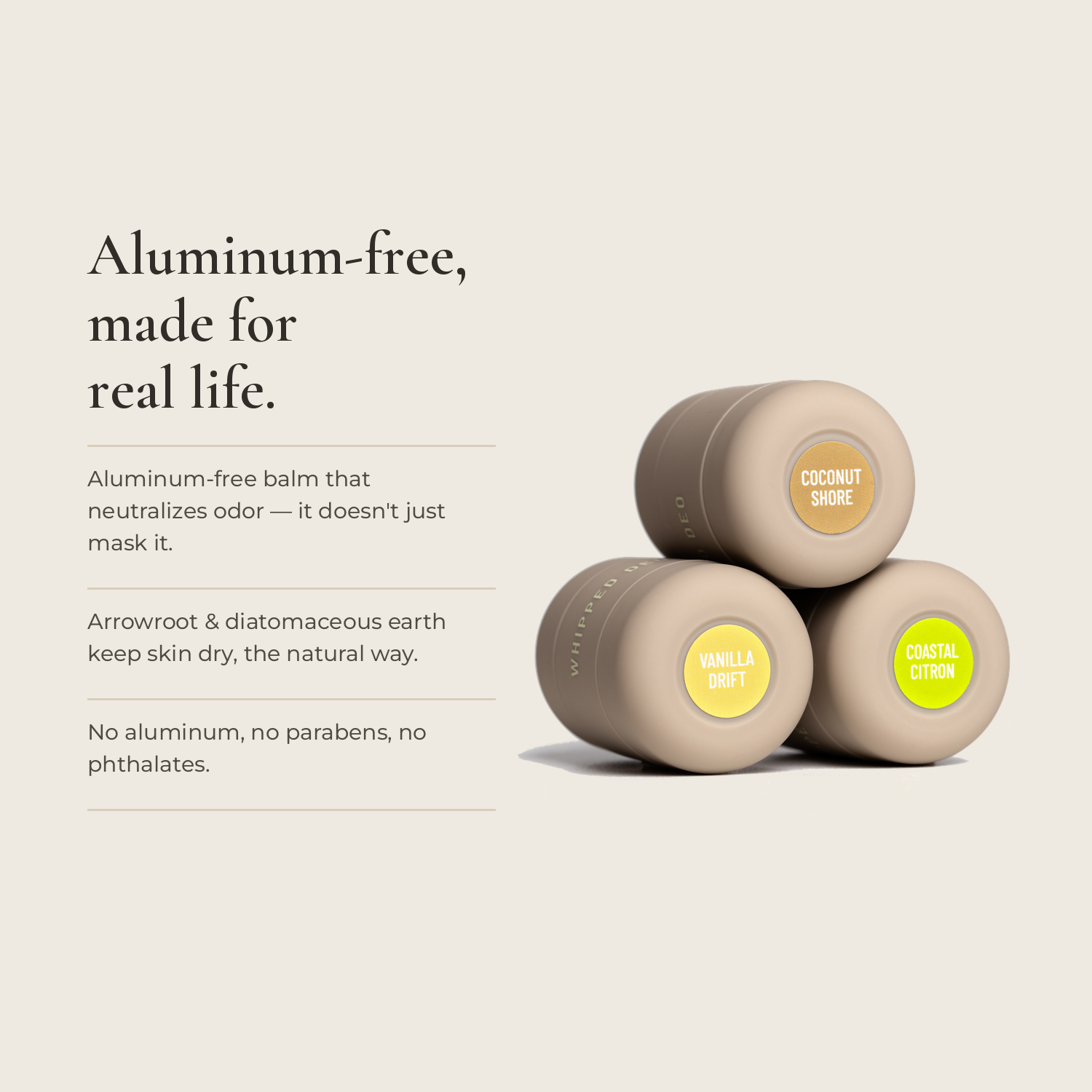 Aluminum-free deodorant balm